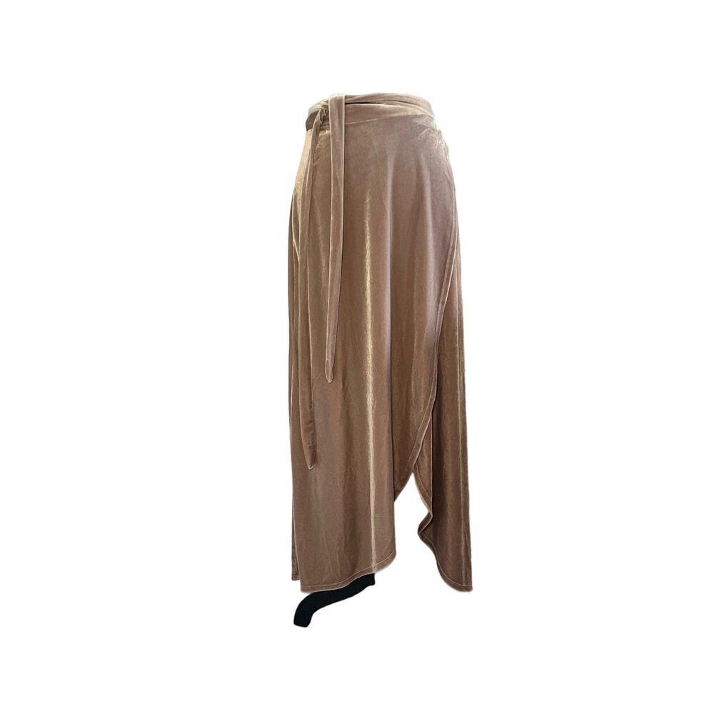 Urban Outfitters Taupe Velour Velvet Feel Wrap Maxi Skirt Small